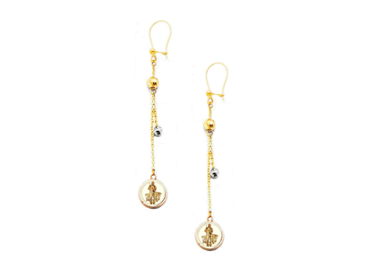 Three Tone Plated Saint Jude Dangler Earring